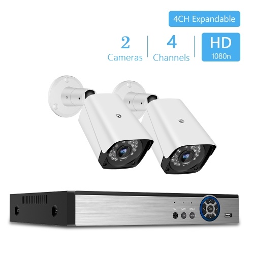 

1080n Pro HD + 4CH Video Security Digital Recorder + 2pcs Analog Security Cameras