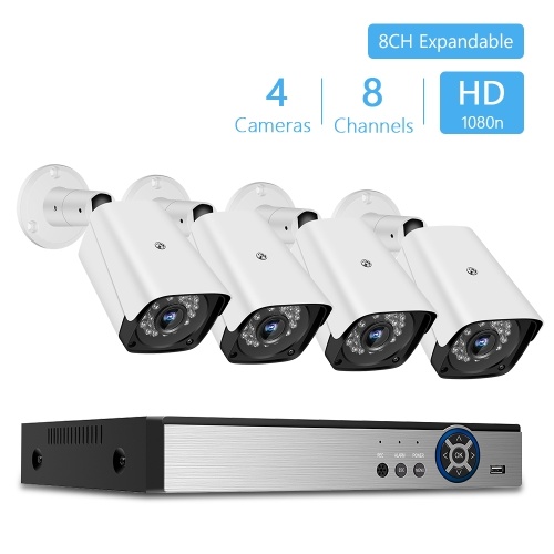 

1080n Pro HD + 8CH Video Security Digital Recorder + 4pcs Analog Security Cameras
