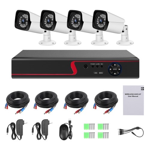 1080n Pro HD + 8CH Video Security Digital Recorder + 4pcs Analog Security Cameras