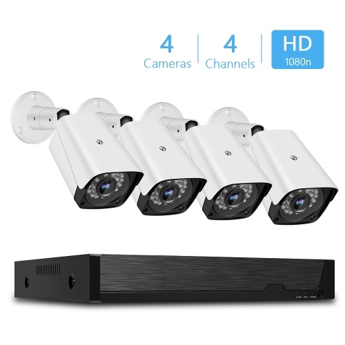 

1080n Pro HD + 4CH Video Security Digital Recorder + 4pcs Analog Security Cameras （HDD Not Included） EU Plug