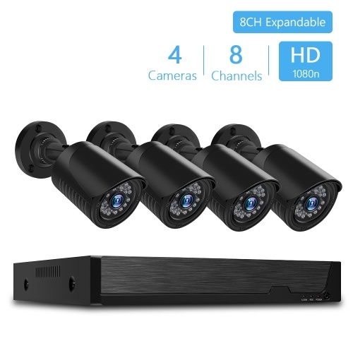 Home Security Camera System 8Channel H.264 Security Digital Video Recorder + 4pcs Surveillance Cameras