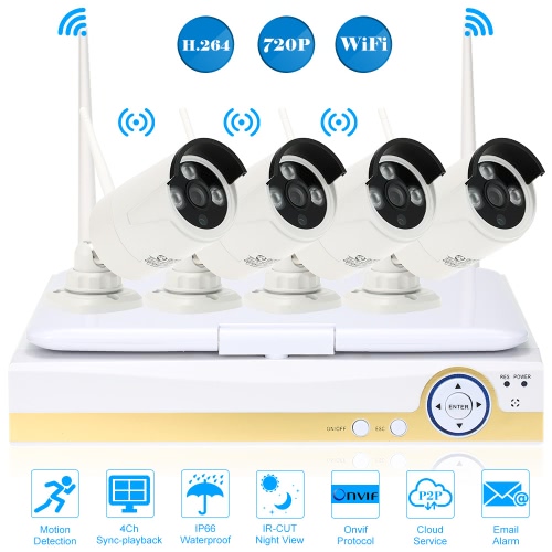 

OWSOO 10.1 "4CH 720P HD WiFi NVR Kit с 4шт IPMP IP камера