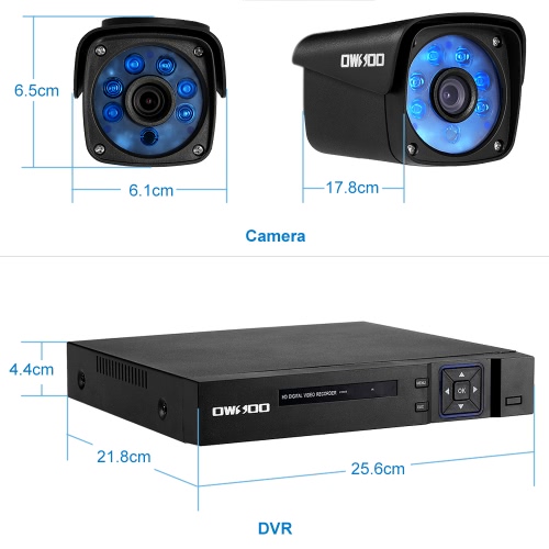 

OWSOO 8 Road AHD 1080N 1500TVL Analog Surveillance Kit