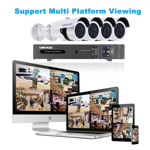 

OWSOO 4CH H.264 Full 1080N DVR +4*1800TVL AHD IR CCTV Camera + 4*60ft Surveillance Cable Support Phone APP Control Motion Detection Night Vision for CCTV Security System NTSC System