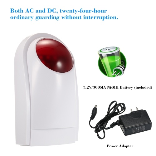 

Wireless Sound Strobe Siren Alarm Host Flash Light Alarm Outdoor Waterproof Compatible with 433MHz Remote Control, Door Sensor, PIR detector Home Security Alarm System