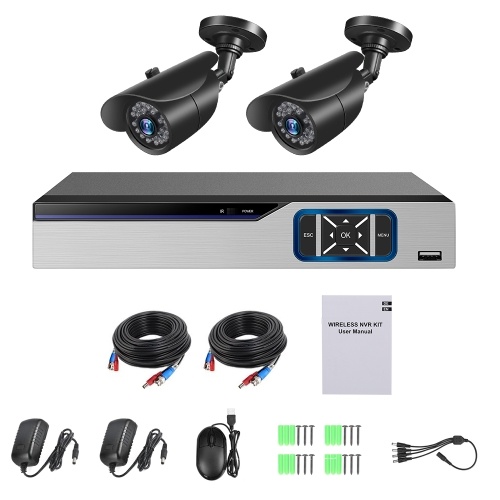 

4 Channel Digital Video Recorder + 2pcs 1080P Cameras with Home Security and Surveillance System