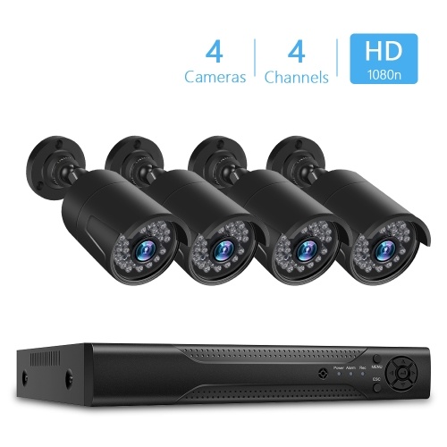 

4Channel Super HD DVR Home Security Video System+4pcs Weatherproof Black Bullet Camera