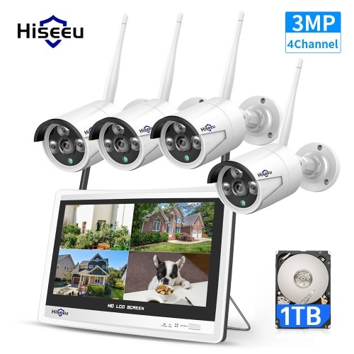 All in one with 12'' LCD Monitor Wireless Security Camera System