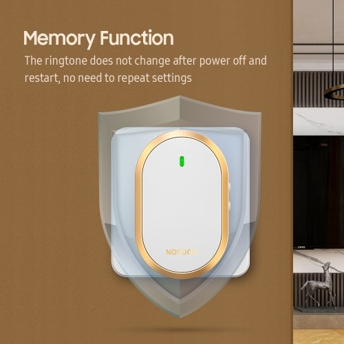 

Smart Wireless Doorbell Home Waterproof Outdoor Doorbell with 60 Music/Volume Adjustment Security Door Bell