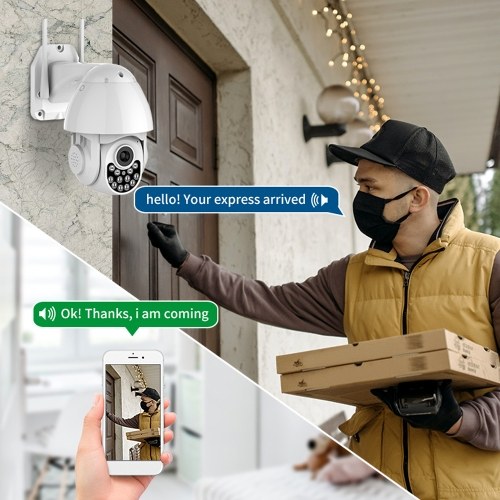 

Pan Tilt Outdoor Security Camera 3.0MP Security Camera Outdoor 3.0MP WiFi Home Surveillance Camera CCTV Camera with Color Night Vision, 2-Way Audio, Motion Detection, Remote Access, IP66 Weatherproof With US Plug