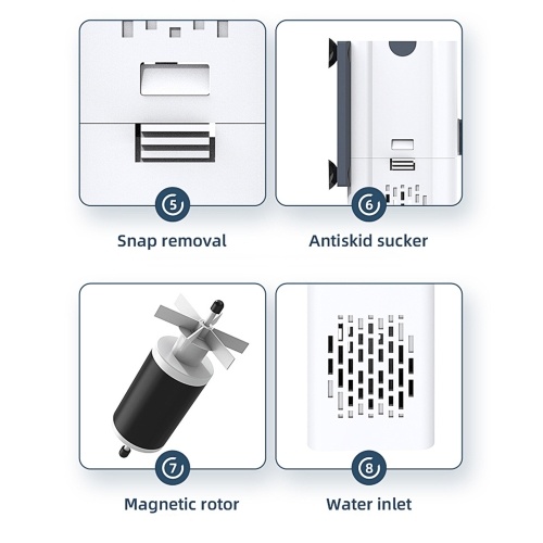 15W Aquarium Filter with 1000L/H Adjustable Airflow Quiet and Low Noise