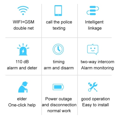 

Security Alarm System Kit Auto Dial GSM+WiFi Home Security Wireless Alarm System GSM Home Security Alarm System Motion Sensor Door/Window Sensor Remote Control