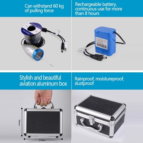 7inch Color LCD Monitor Underwater Fishing Camera 30 Meters Cable 8G TF Card 