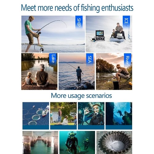 7inch Color LCD Monitor Underwater Fishing Camera 30 Meters Cable 8G TF Card 