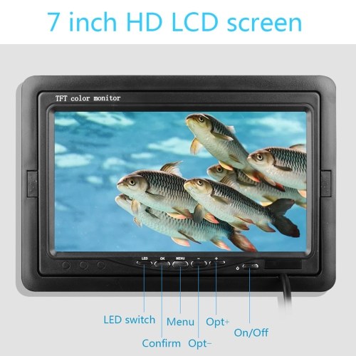 7inch Color LCD Monitor Underwater Fishing Camera 30 Meters Cable 8G TF Card 