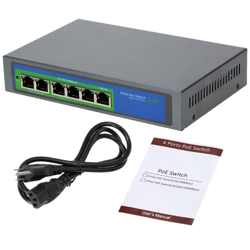 4 port 1000MBit IEEE802.3af POE Switch/Injector Power over Ethernet für IP Kamera VoIP Telefon AP-Geräte 1006POE-AF