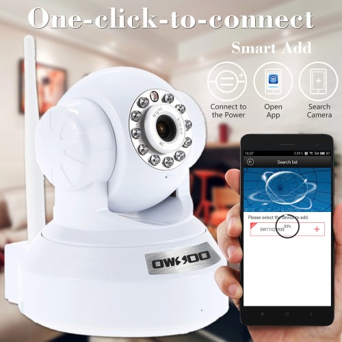 OWSOO HD h. 264 720p sorveglianza IP telecamera senza fili Wifi CCTV sicurezza Pan Tilt 2 vie Audio Telefono controllare notte vista supporto TF carta Onvif Motion Detection E-mail allarme TP-C617WT