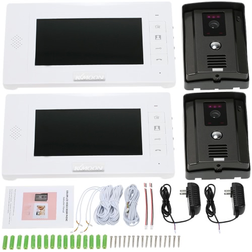 

KKmoon 7" Video Door Phone Intercome Doorbell Remote Unlock Night Vision Rainproof Security CCTV Camera Home Surveillance TP01H-22