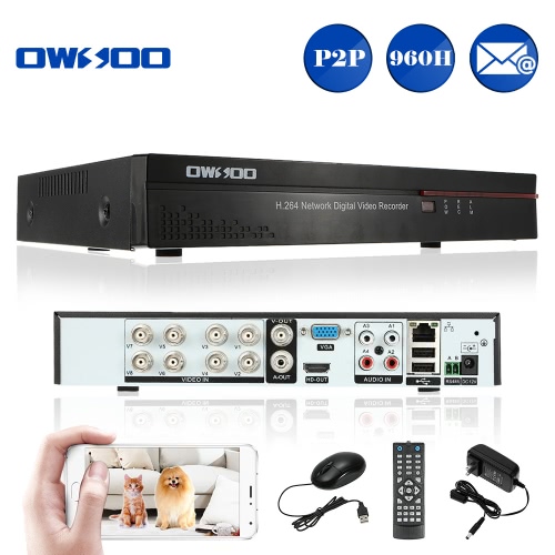 

OWSOO 8CH 960H/D1 H.264 P2P Network DVR CCTV Security Phone Control Motion Detection Email Alarm for Surveillance Camera