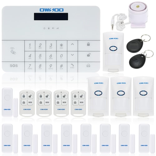 

OWSOO Wireless LCD Touch Keypad GSM Auto-dial Home House Burglar Alarm Security System
