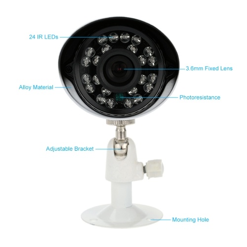 

Second Hand KKmoon® 700TVL Bullet CCTV Security Camera Waterproof IR-CUT Day/Night Vision Home Surveillance NTSC System