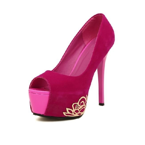 Nuove pompe donne Peep Toe Platform Vamp bassa suola tacchi a spillo Rose