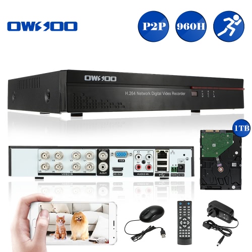 

OWSOO 8CH Full 960H/D1 H.264 P2P Network DVR CCTV Security Phone Control Motion Detection Email Alarm for Surveillance Camera