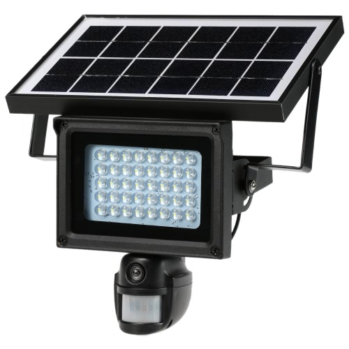 40 LEDs IR Solar Focos Street Lamp 720P HD CCTV Segurança Camera DVR Recorder PIR Motion Detection Solar Encargo de Energia de lítio embutida Suporte Bateria PC-CAM TF