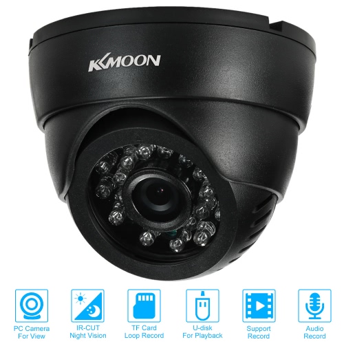 

KKmoon® CCTV видеонаблюдения DV DVR Крытый купольная камера USB Disk PC Cam Поддержка аудио TF карта Loop Record инфракрасного ноч