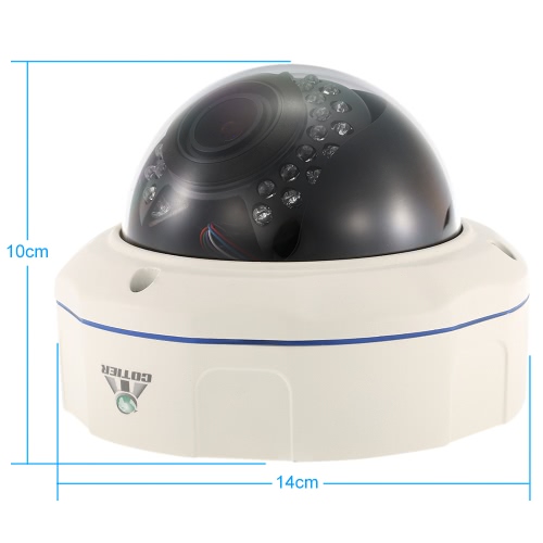 

COTIER 1080P HD Dome POE IP Camera 2.8~12mm Auto-Focus Manual Varifocal Zoom Lens 2.0MP 1/2.8” for Sony CMOS IR-CUT 30pcs IR Lamps Support Phone APP Control Motion Detection Night Vision for CCTV Home Security