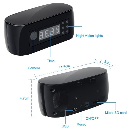 

1080P HD Wireless WIFI Hidden Spy Alarm Clock IP Camera