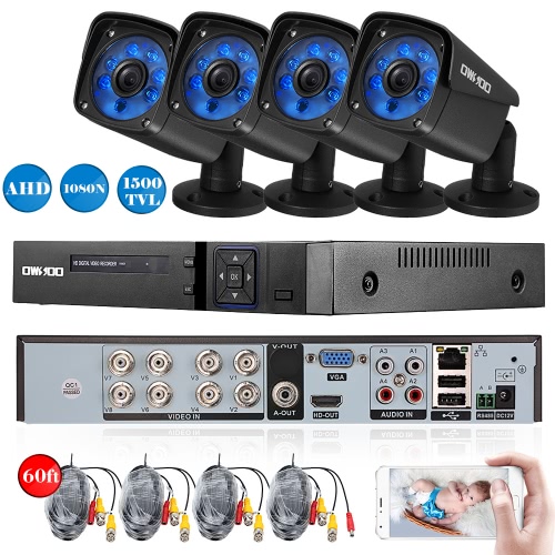

OWSOO 8CH Full AHD 1080N 1500TVL DVR Security System