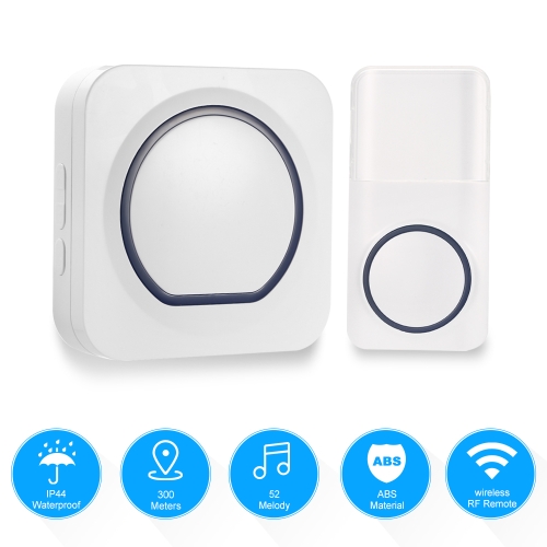 

Wireless Smart Doorbell Operating at Wide Range with 52 Melodies 5 Level Volume LED Indicator Waterproof Doorbell