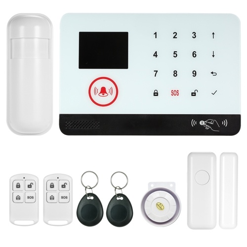 433MHz Wireless WIFI + GSM SMS Auto-dial Alarm Security System LCD Display Door Sensor PIR Motion Sensor