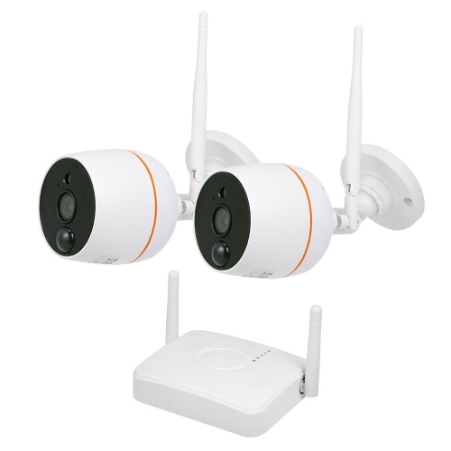 

4CH Wifi NVR Kit Video Surveillance TF Card Record with 2PCS 1080P Wireless IP Camera Set