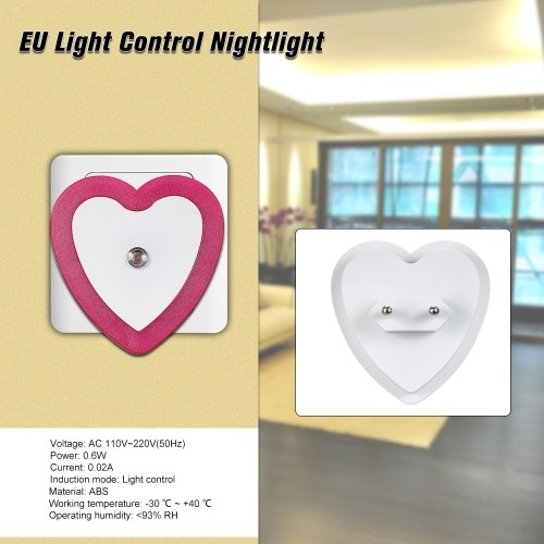 

Light Sensor Control Night Light Mini Novelty Heart-shaped Bedroom Lamp Light