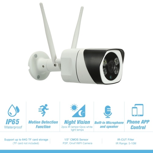 

1080P HD Bullet WIFI Camera Outdoor Weatherproof Wireless IP Camera