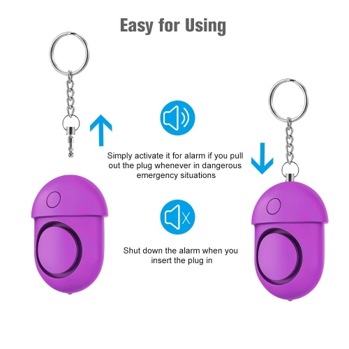 

Personal Alarm/ 125-130dB Safe Sound Emergency Self-Defense Security Alarm/ Keychain/ LED Flashlight