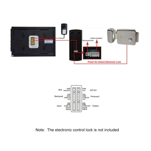 

Home Security 9-inch LCD Color Video Door Phone Intercom System Nig