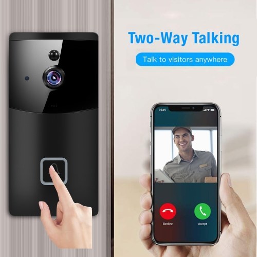 

Smart Wireless 2.4G WiFi Doorbell,1080P HD WiFi Security Camera with Two-way Audio