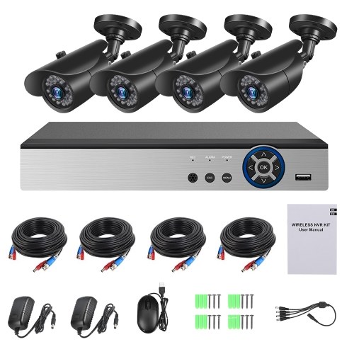 

4 Channel Digital Video Recorder + 2pcs 1080P Cameras with Home Security and Surveillance System Built-in 24pcs