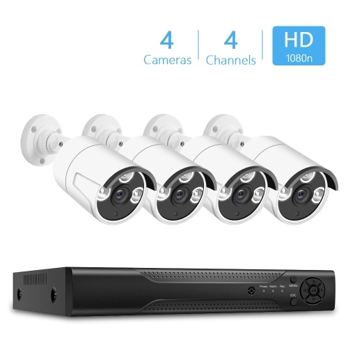

4-канальная Super HD DVR Видеосистема домашней безопасности + 4шт защищенная от непогоды белая камера