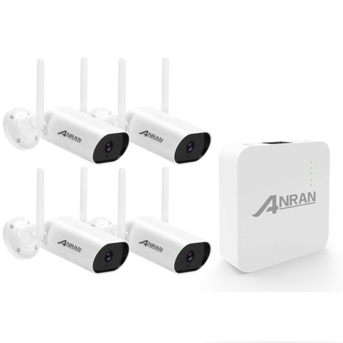 

5MP Wireless Security Camera System with Audio, 4CH NVR+4pcs 5MP WiFi Security Cameras Support Night Vision,Motion Detection,Remote Access,IP66 Waterproof