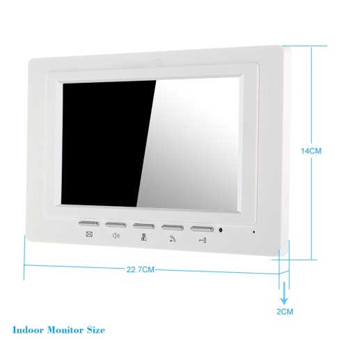 OWSOO  7 inch Wired Video Doorbell Indoor Monitor with IR-CUT Rainproof Outdoor Camera Visual Intercom Two-way Audio Remote Unlock Video Door Phone 