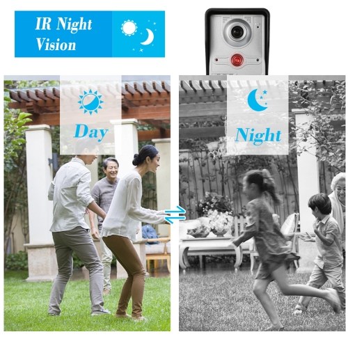 OWSOO  7 inch Wired Video Doorbell Indoor Monitor with IR-CUT Rainproof Outdoor Camera Visual Intercom Two-way Audio Remote Unlock Video Door Phone 