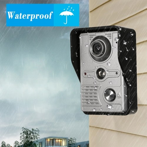 OWSOO  7 inch Wired Video Doorbell Indoor Monitor with IR-CUT Rainproof Outdoor Camera Visual Intercom Two-way Audio Remote Unlock Video Door Phone 