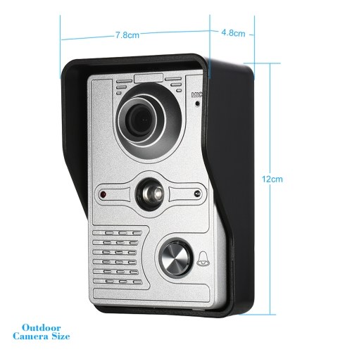 OWSOO  7 inch Wired Video Doorbell Indoor Monitor with IR-CUT Rainproof Outdoor Camera Visual Intercom Two-way Audio Remote Unlock Video Door Phone 