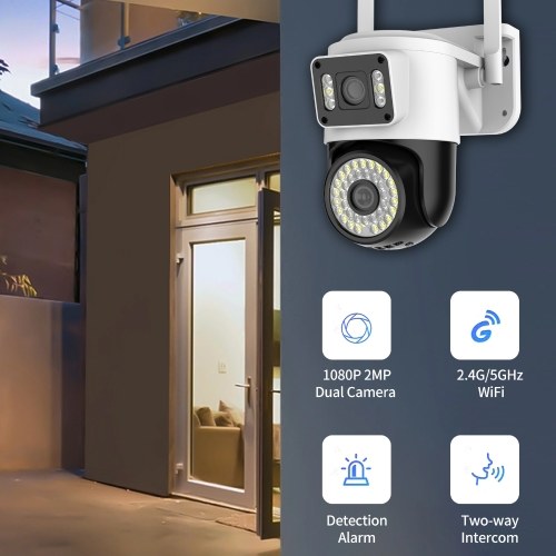 

2.4G/5GHz WiFi Security Camera Dual 1080P 2MP Dual Camera Yoosee App