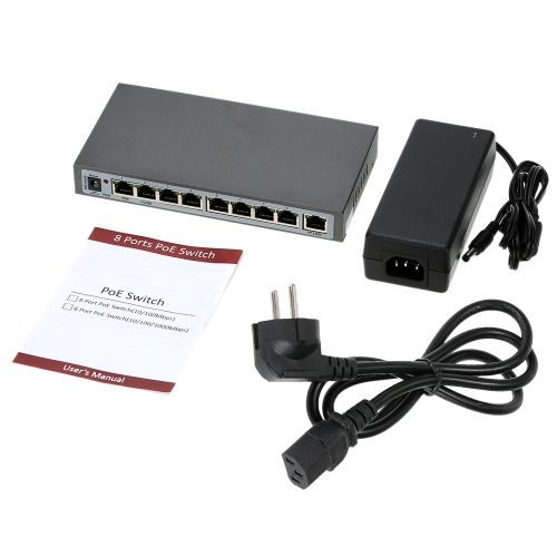

8 Port 100Mbps IEEE802.3at POE Switch/Injector Power over Ethernet for IP Camera VoIP Phone AP devices 108POE-AT