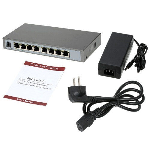 8 porta 1000Mbps IEEE802.3at POE Switch/Injector Power over Ethernet para dispositivos de IP câmera VoIP telefone AP 1008POE-AT